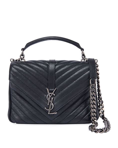 ysl black bag silver hardware|ysl shoulder bag price.